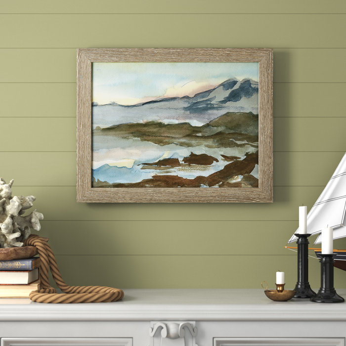 'Landscape Watercolor' Picture Frame Painting Birch Lane